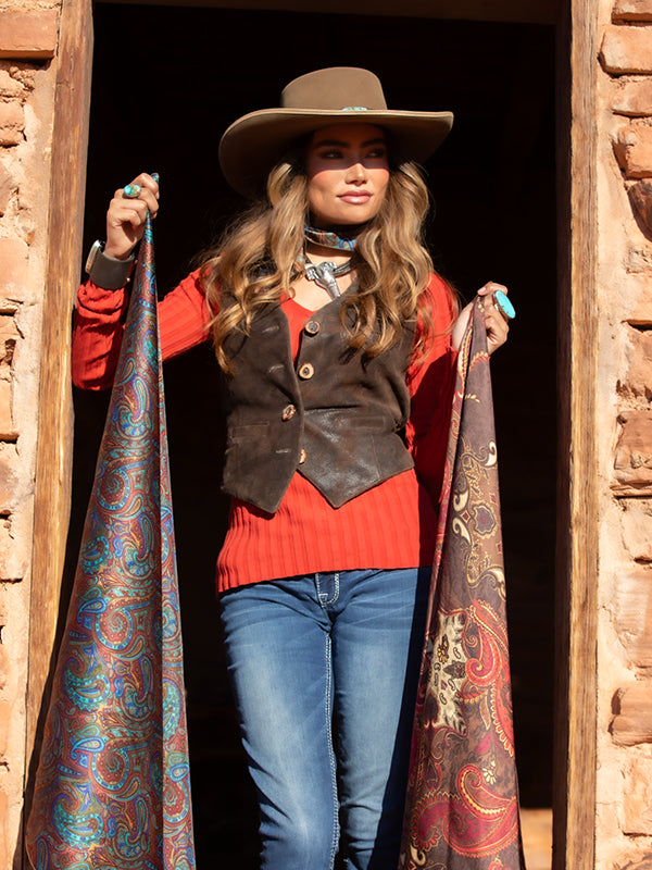 Turquoise Paisley Wild Rag