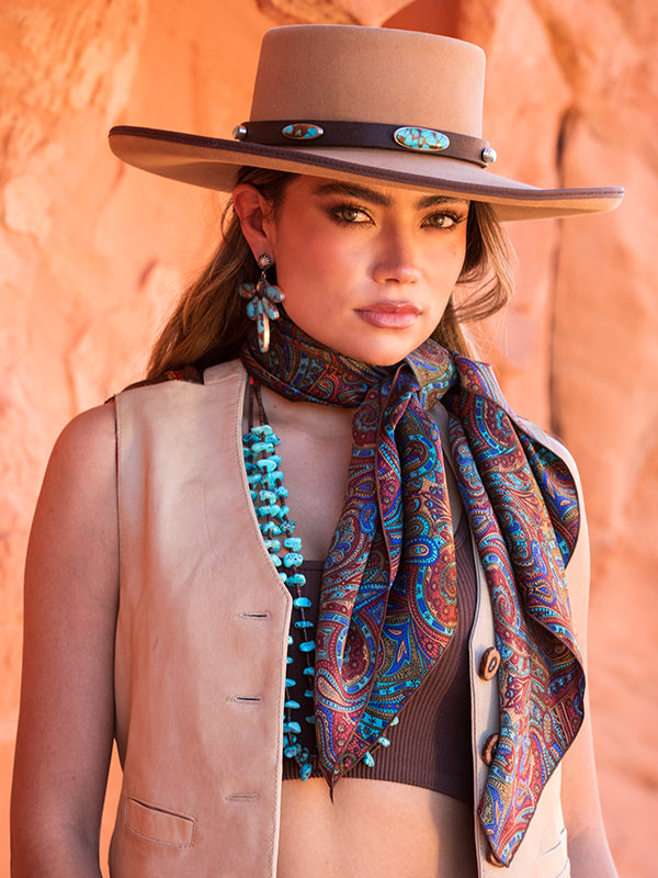 Turquoise Paisley Wild Rag