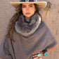 Cashmere and Smoke Fox Poncho