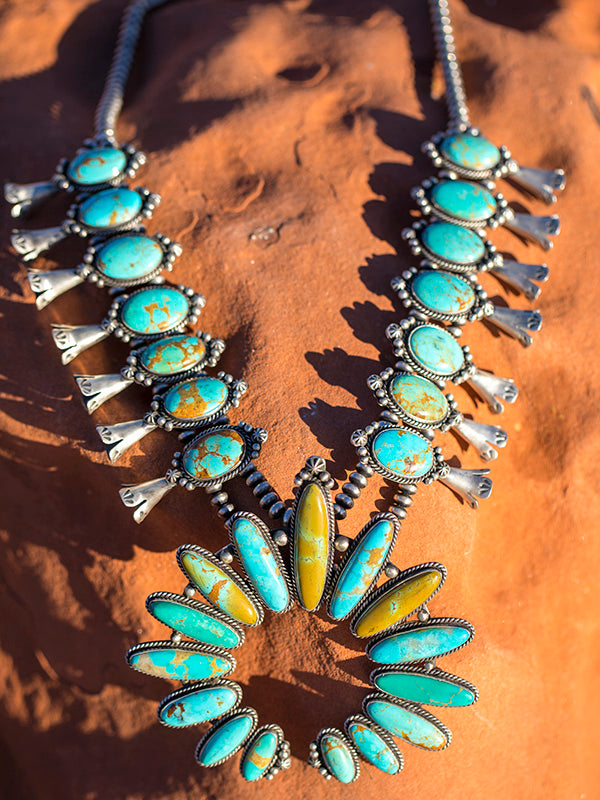 Turquoise Squash Blossom Neckalce – Brit West