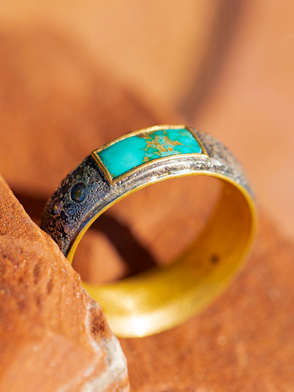Meteorite and Opal Ring Men's Engagement Ring Men's Wedding Band Mens  Meteorite Ring Unique Wedding Band Custom Wedding Ring - Etsy