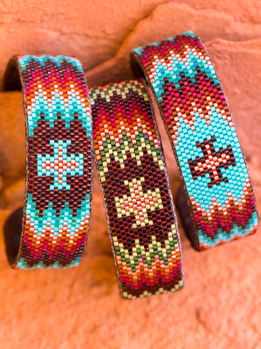 Peyote beaded cuff